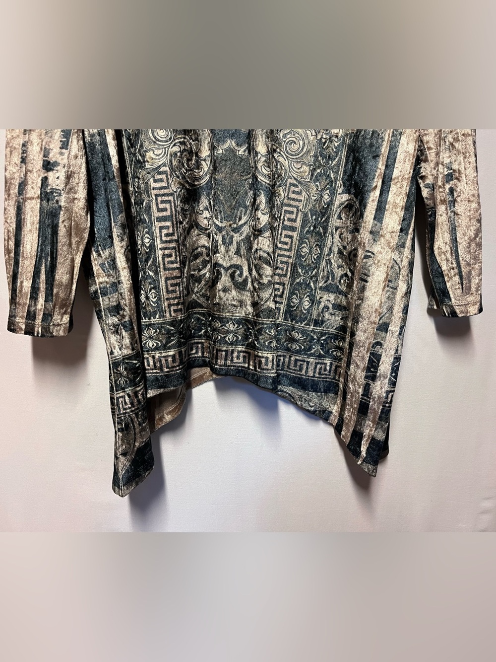 Catherines 1X Y2K Velvet Baroque Tunic Top Rhinestone Whimsigoth Dark Boho 18 20 - Picture 5 of 11